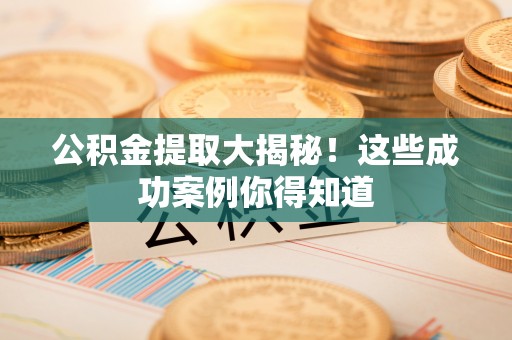 望都公积金提取大揭秘！这些成功案例你得知道